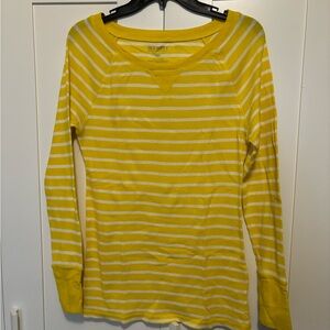 Old Navy thermal Yellow Striped Top in L